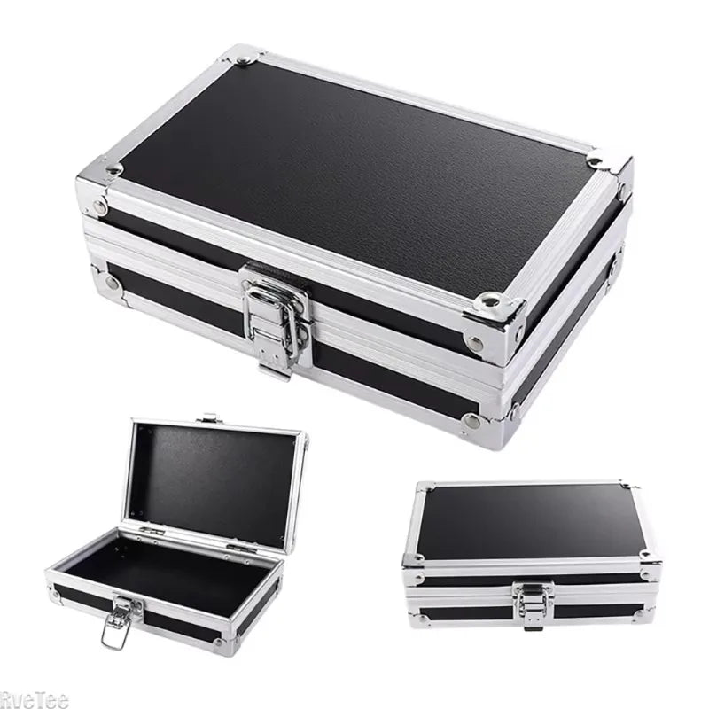 Portable Aluminum Tool Boxes Silver Metal Safety Equipment Cases Instrument Storage Case Cash Jewelry Organizers Rugged Toolbox
