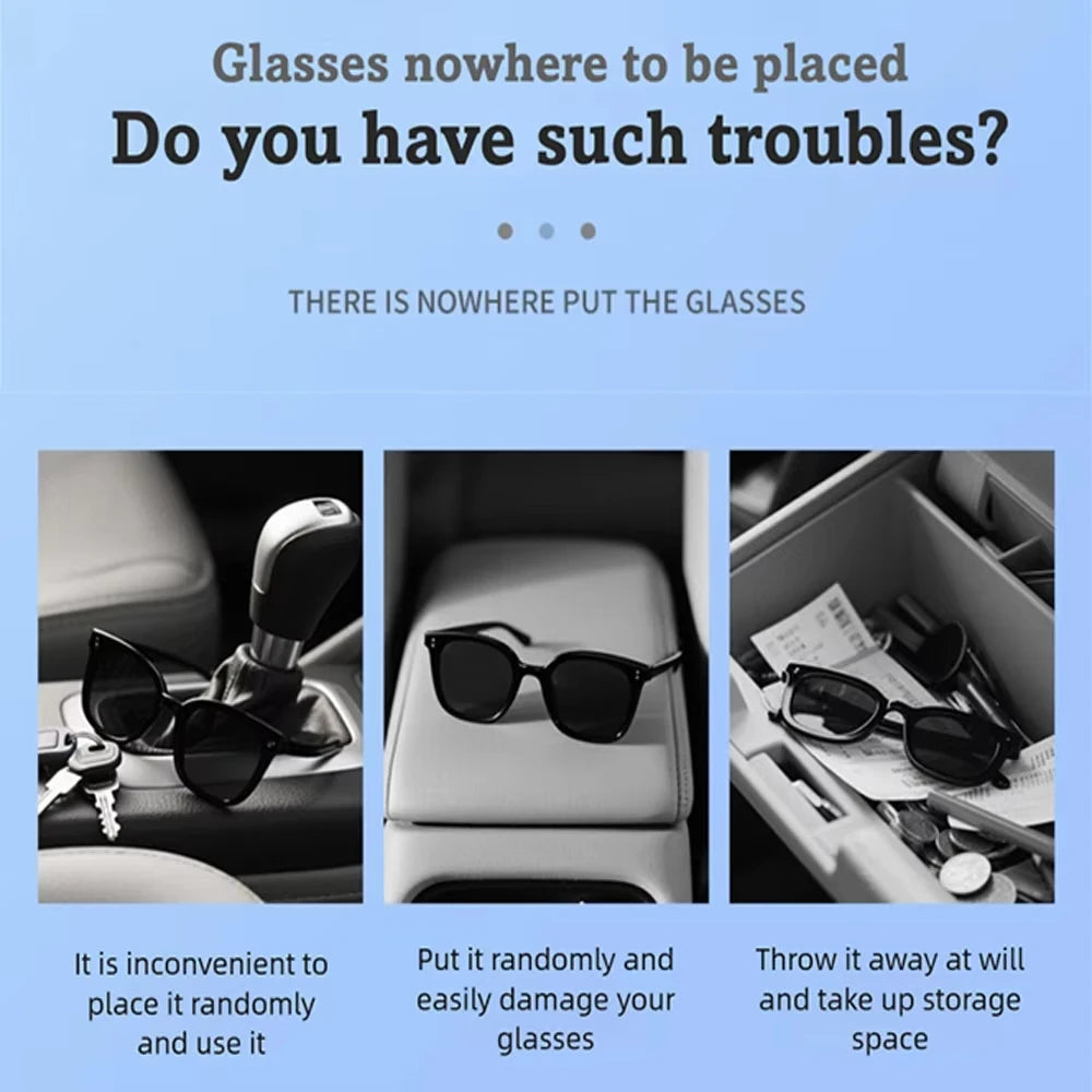 1PC Car Glasses Box Portable Car Glasses Frame Car Driving Glasses Frame Glasses Box Sunshade Glasses Auto Interior Accessories