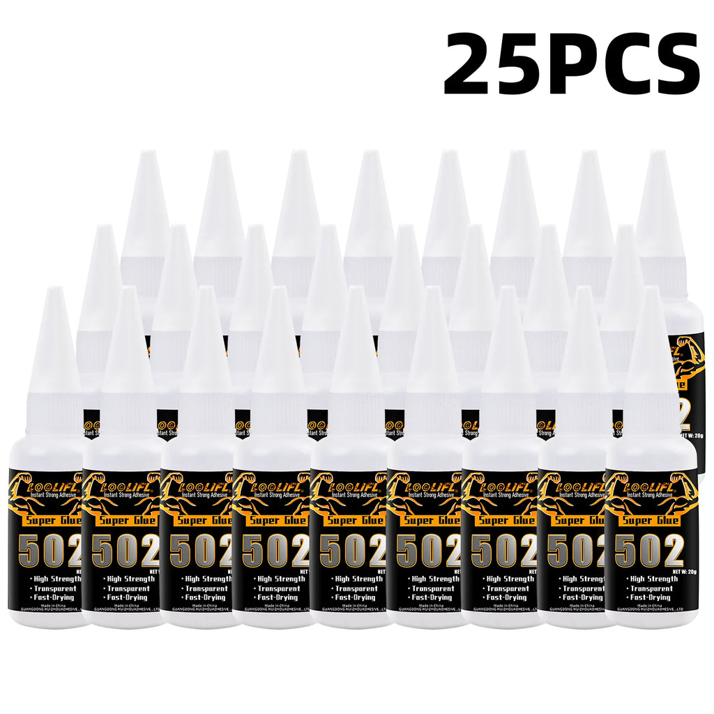 Super Strong Glue 502 High-Strength Fast-Drying Cyanoacrylate Adhesive, Suitable for Leather, Rubber, Wood, Metal, High-Strength Liquid Glue Tool, with Precision Dispenser