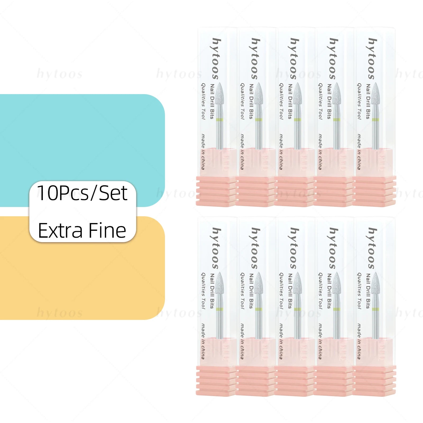 HYTOOS Cone Chrome Diamond Nail Drill Bits Pro Russian Cuticle Clean Bit for Nail Drill Dead Skin Cuticle Cleaner Nail Prep Tool