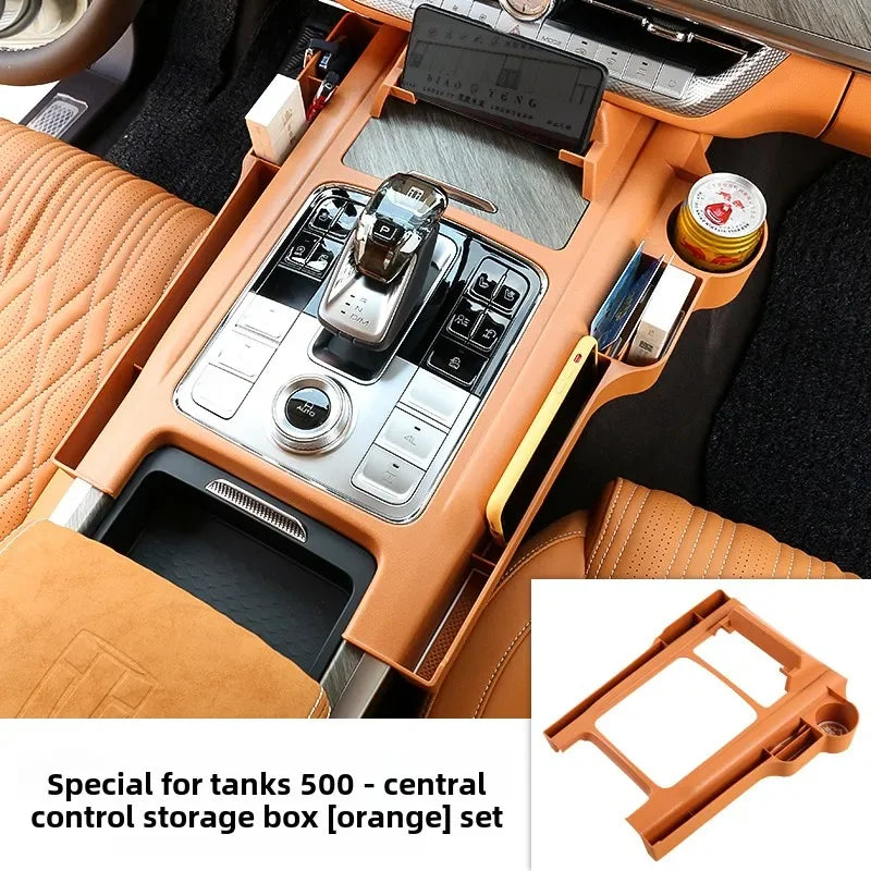 Car Central Control Storage Box Water Cup Mobile Phone Holder For Great Wall GWM WEY Tank 500 2022 2023 2024 Car Accessories