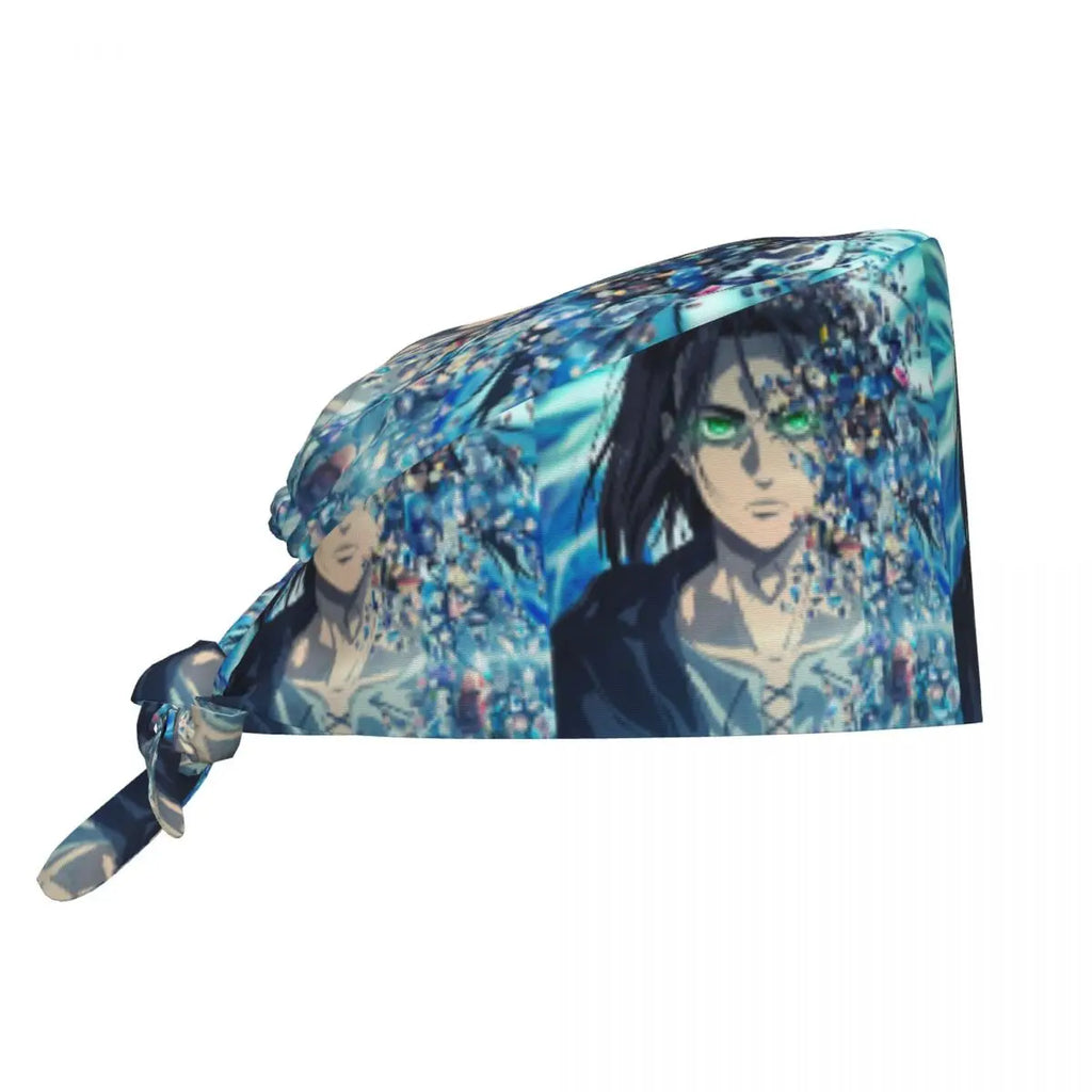 Custom Attacks On Titans Cleaning Working Cap Cool Men Women Cartoon Anime Comic Film Scrub Cap Surgicals Hat Nurse Scrubs Hat