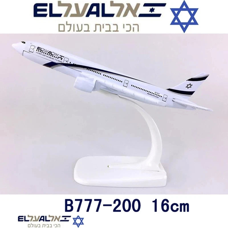 16CM Diecast Toy Metal 1:400 B-777 B777 El Al Air Airlines Aircraft Model Alloy Aircraft Model Commemorative Collection Gift