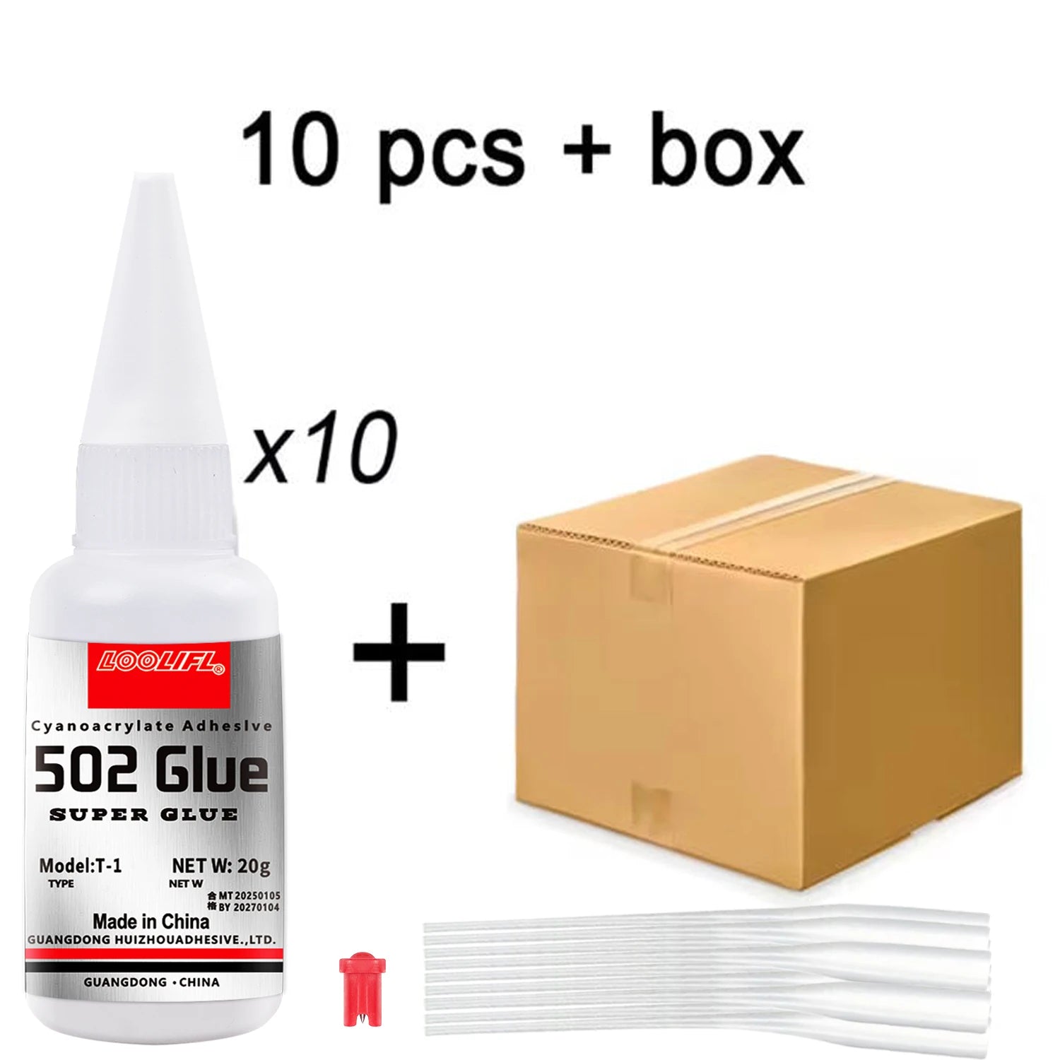 LOOLIFL 20g502 Super Glue Cyanoacrylate Adhesive Strong Bond Multi-Purpose for Shoes Ceramics Metal Plastic Toy Repair DIY Craft