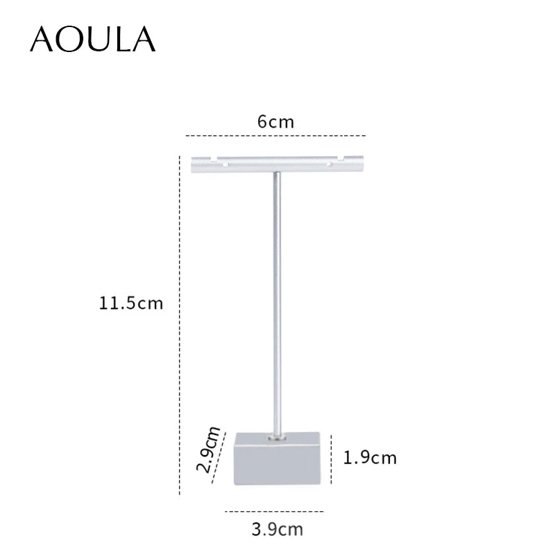 Luxury Dangle Earrings Display Metal Rack T Bar Stand Ring Jewelry Hanger Organizer Ear Studs Storage Holder Shelf Store Selling