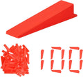 100pcs Set Tile Leveling System Wedges with Clips 1/25''(1mm) Professional Ceramic Tile and Stone Installation