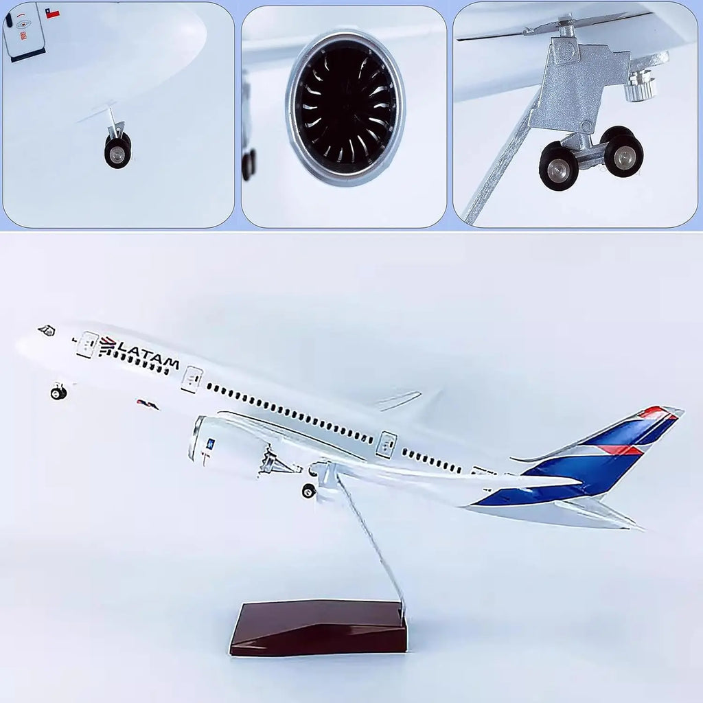 1/135 Chile LATAM Aviation 787 Simulation Civil Aircraft Model B787-8 with Wheels Assembled ABS+Resin Material Gift Ornament