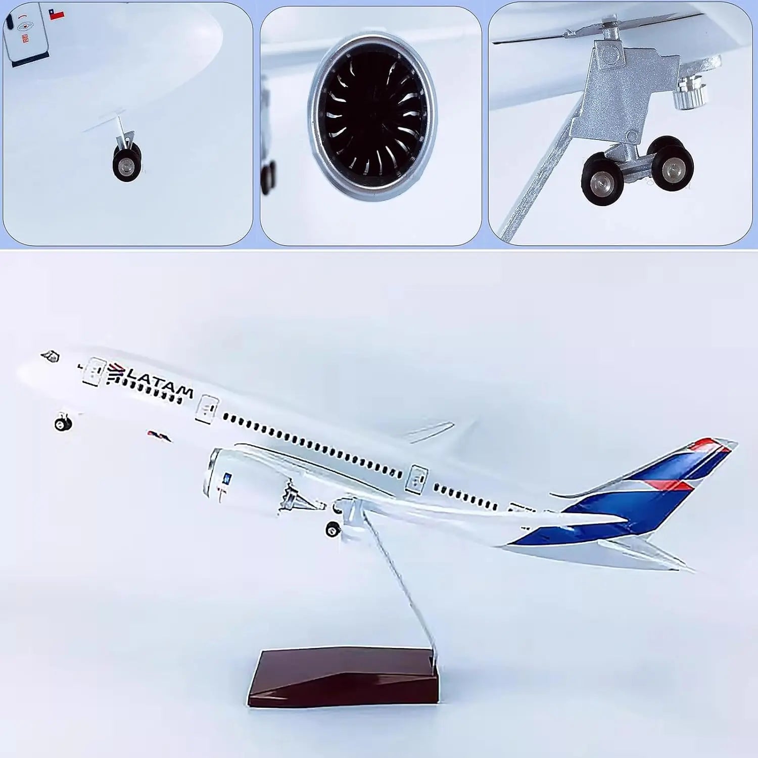 1/135 Chile LATAM Aviation 787 Simulation Civil Aircraft Model B787-8 with Wheels Assembled ABS+Resin Material Gift Ornament