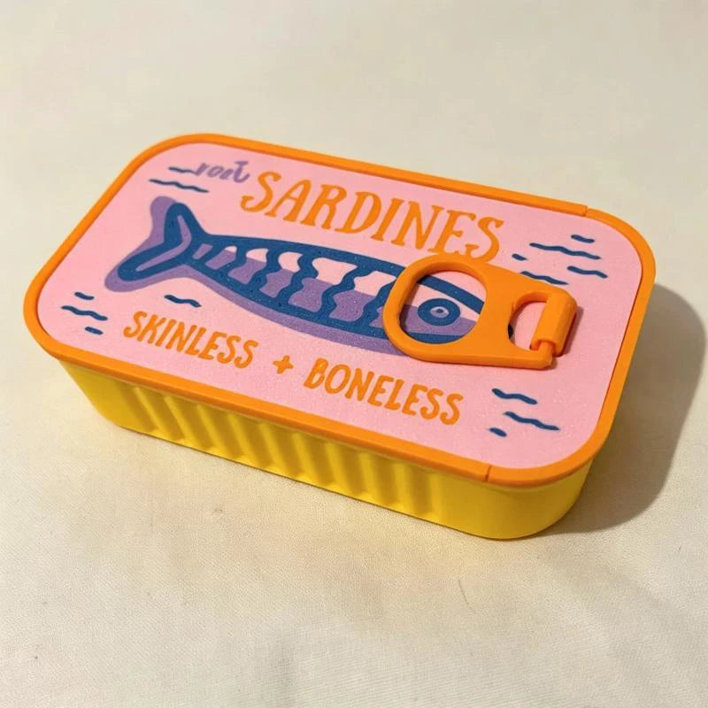 3d Printed Sardine Can Jewelry Box Easy Open Lid Necklace Earring Storage Case Practical Household Organizer Portable Container
