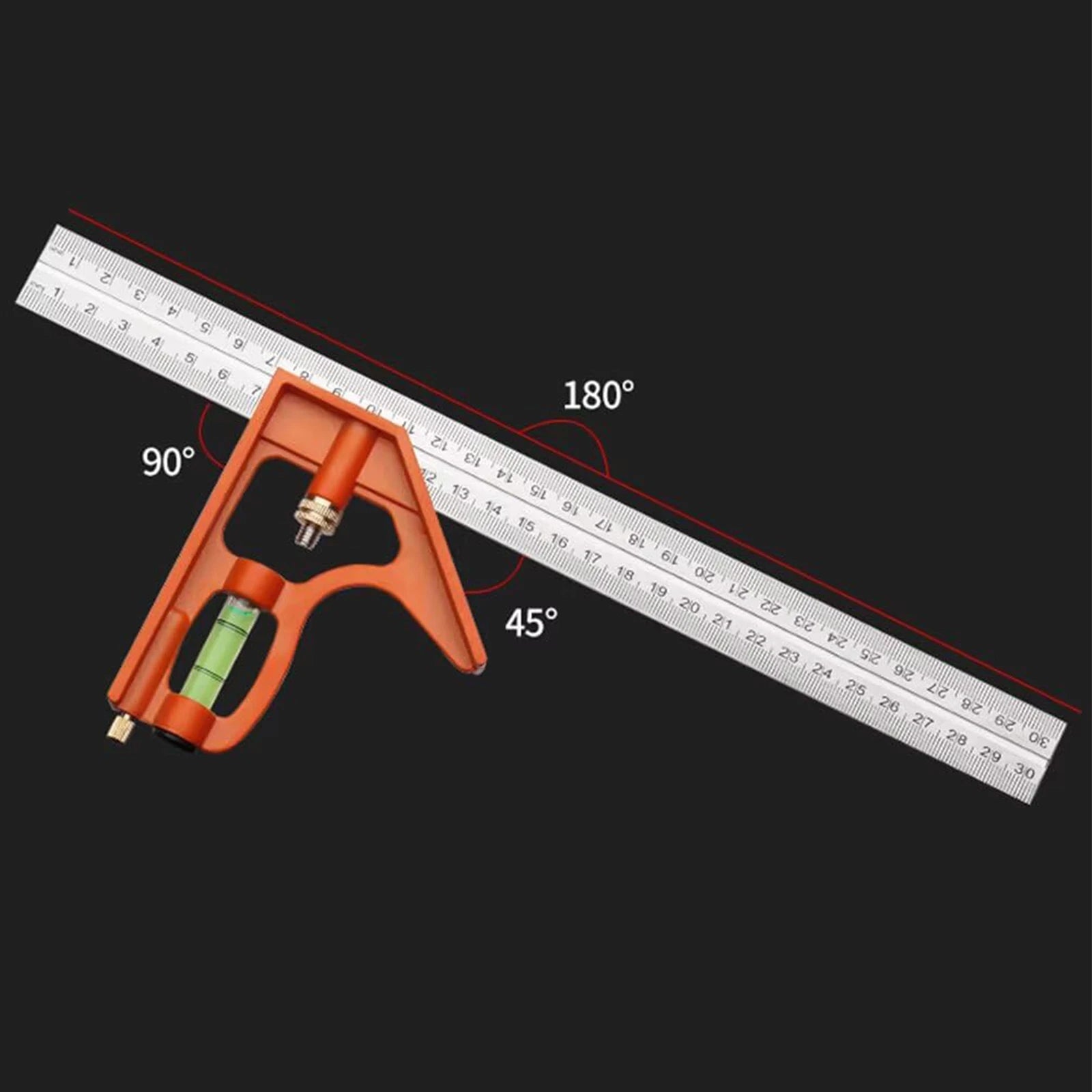 Combination Square 45/90 Degree Accurate Measuring Carpenter Square Adjustable Combo Square for Electricians and Carpenters