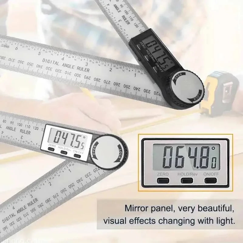 1PC 2 in 1 Digital Angle Detector Scale High Accuracy Multifunctional Woodworking Measurement Tool