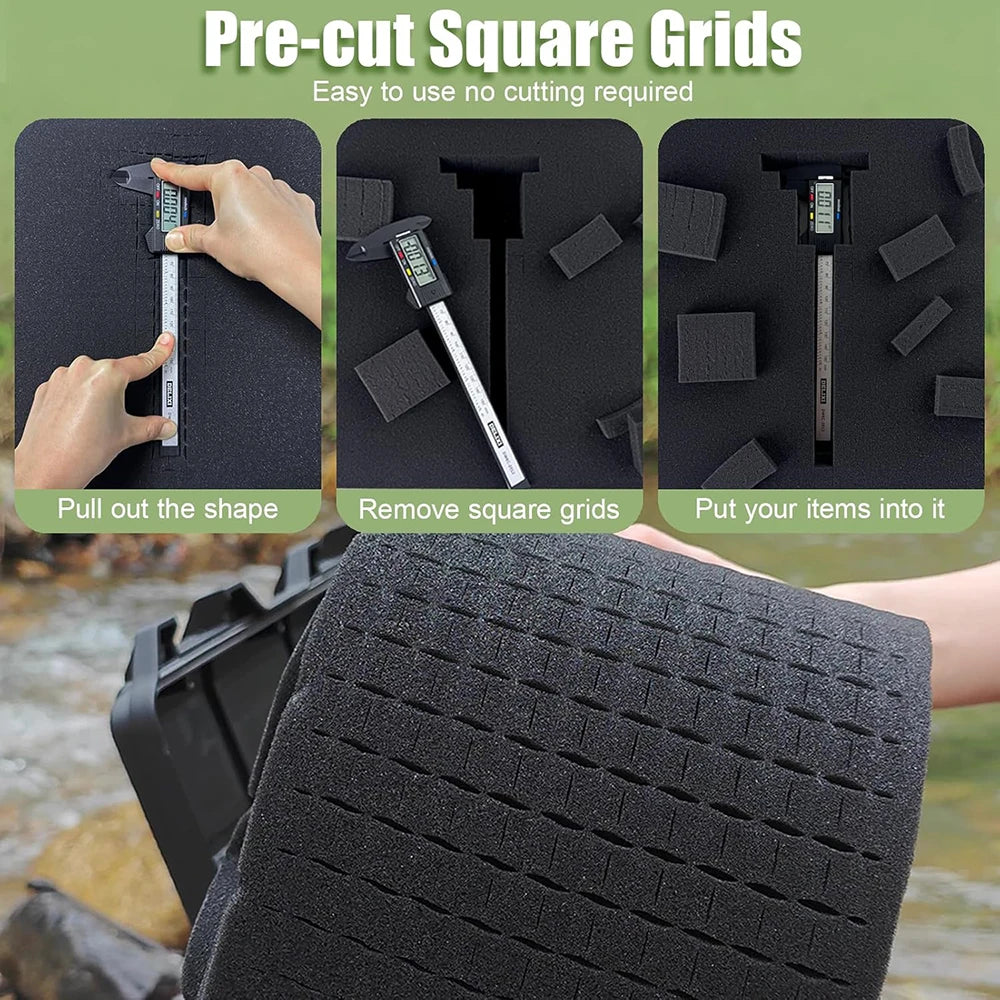 Waterproof Hard Toolbox Safety Protector Box Portable Organizer Hardware Storage Pistol Case With Pre-cut Sponge Storage Box