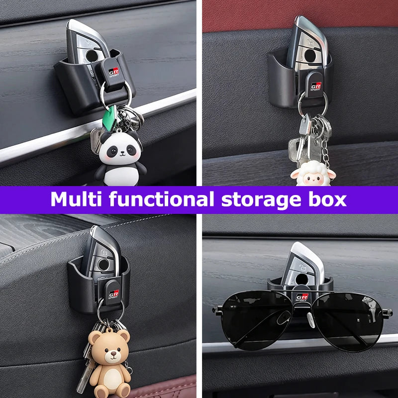 Car Remote Key Holder Clip Dashboard Name Card Storage Holder For Toyota Crown Corolla YARIS L Auris C-HR Hilux Vios Rav4 Prius
