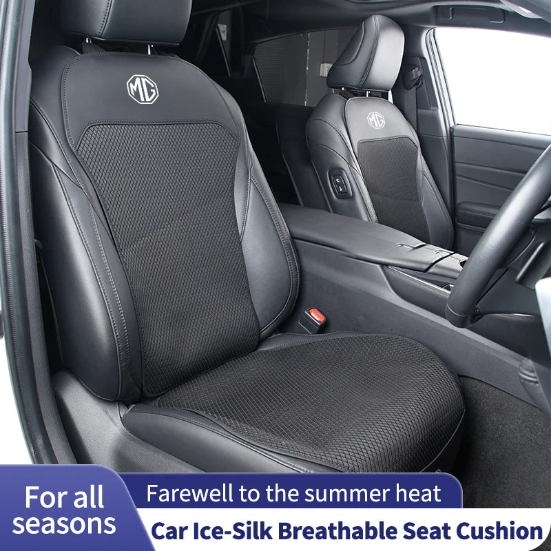 Car Ice Silk Seat Cushion Backrest Seat Cover Waist Pad Accessories For Morris Garages MG 3 5 6 7 HS ZS GS Hector TF GT ZR RX5