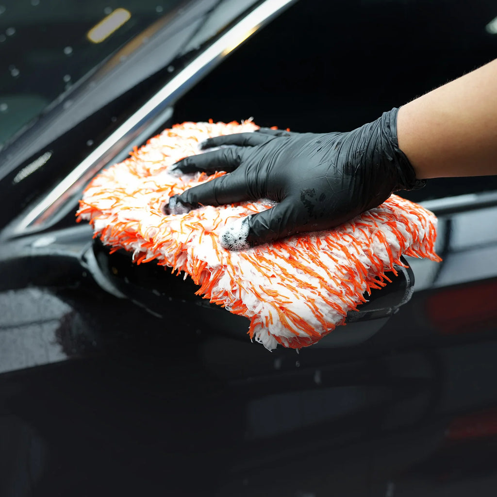 SPTA 1Pc Hybrid Wash Soft Plush Absorbent Microfiber Car Wash Sponge Mitt Pad 25*21.5 cm