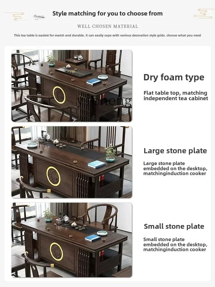 r5.13  solid wood tea table and chair combination one table five chairs coee table tea set household kung fu tea