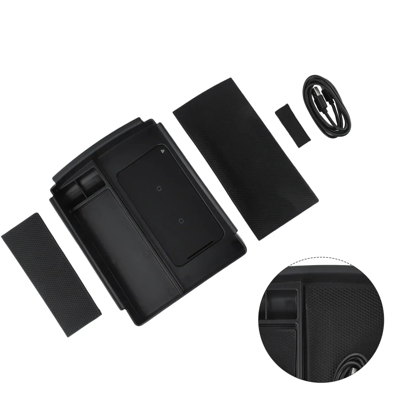 Car Console Armrest Storage Box Wireless Charger For Tesla For Model X For Model S 2016 -2020 Storage Box Power Cord Accessories