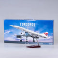 New 1:125 Scale Diecast British Airways Concorde Resin Airplane Airbus With Light Toy Plane Collection Display Decoration Fans