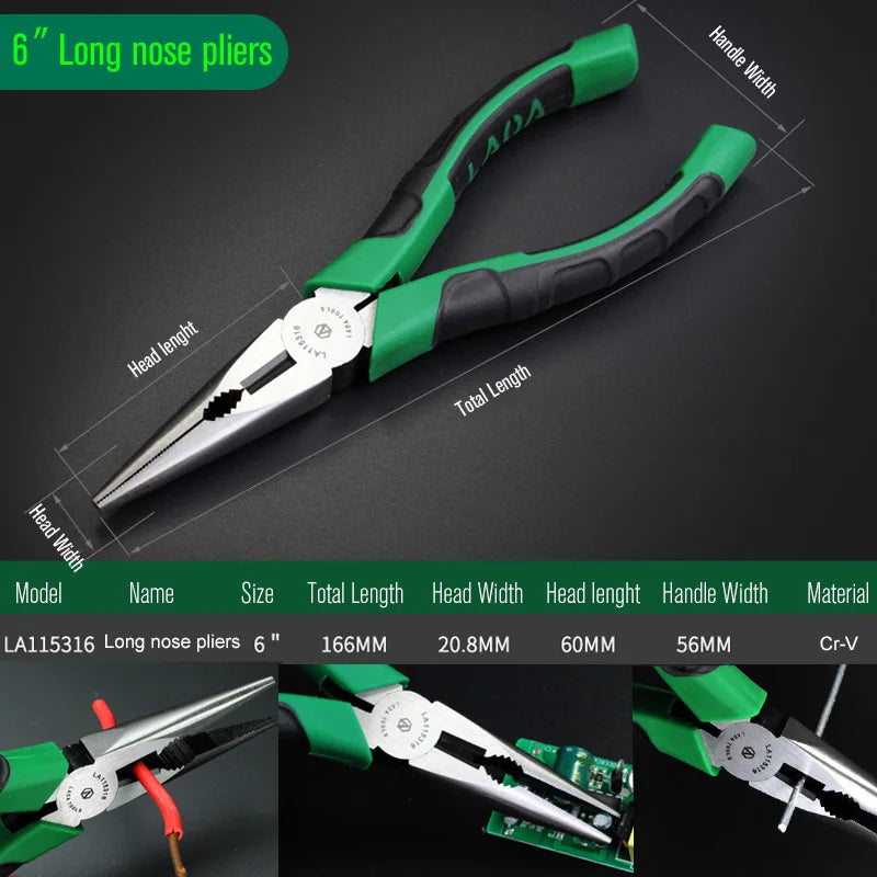 LAOA CR-V Fishing Pliers 6 Inch Japan Type Long Nose Diagonal Pliers Wire Cutter Side Cutting Nippers Multi Tools