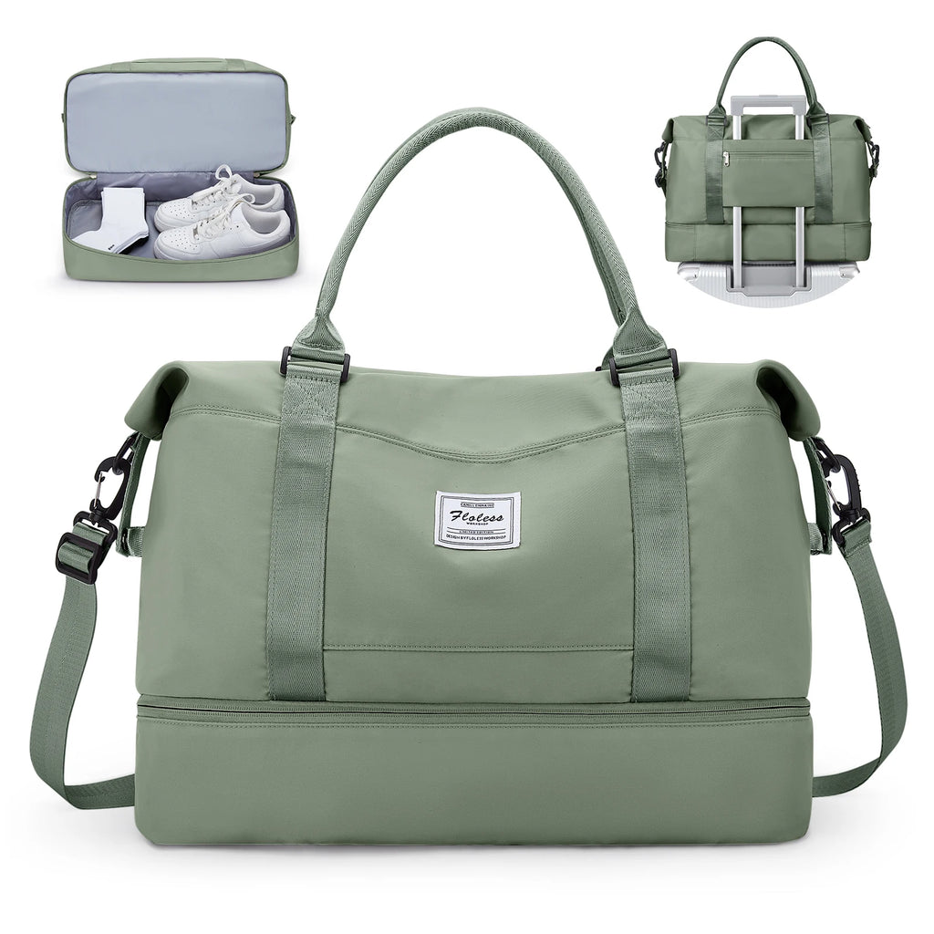 Travel Tote Bag, Lightweight Handbag with Shoe Compartment, Large Capacity Crossbody Shoulder Bag, Cabin Travel Bag, Sports Bag