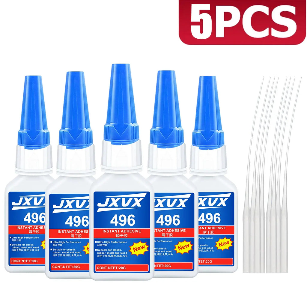 LOOLIFL 496 high strength instant glue, super glue, cyanoacrylate glue, suitable for glass, metal, plastic, wood, rubber, not easy to whiten, long lasting, send glue tube, factory direct, 20ml, 1-3pcs.