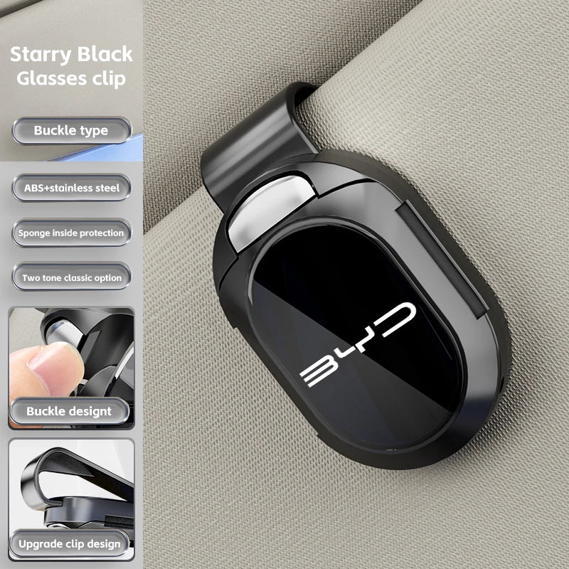 Sunglasses Holder Clamp Car Sun Visor For BYD M6 G3 G5 T3 13 F3 F0 S6 S7 E5 E6 L3 tang yuan atto3 song Covers Accessorie