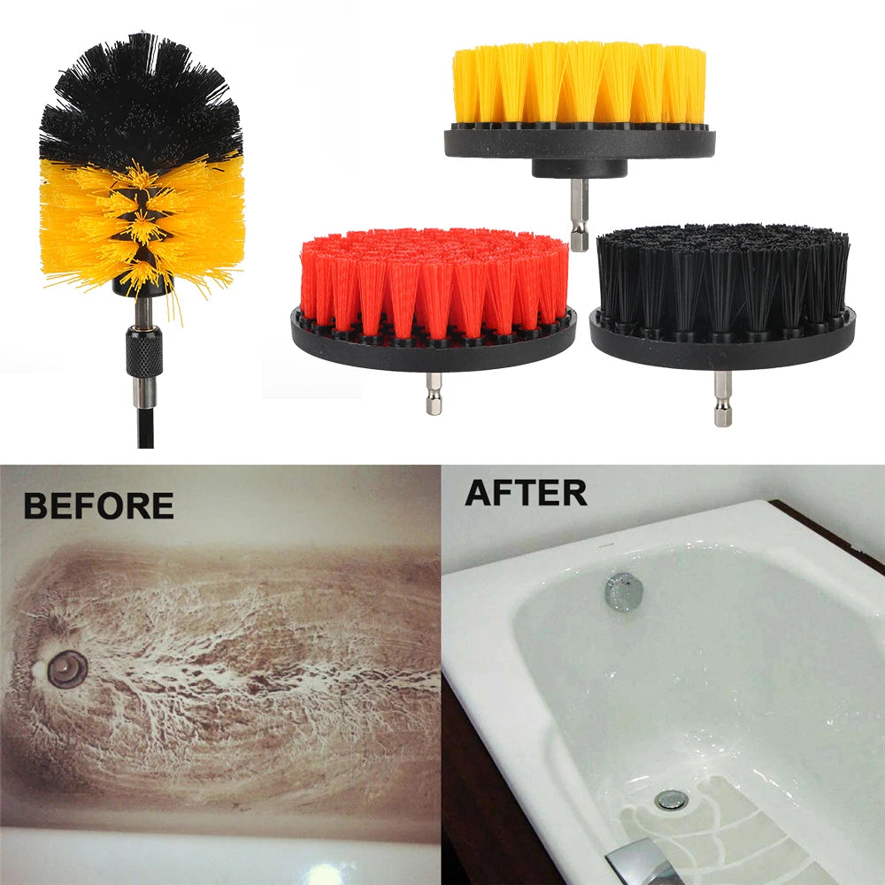 For Car Kitchen Bathroom Power Scrubber Electric Drill Brushes Multipurpose 22 Pieces Cleaning Tools Scrub Pads