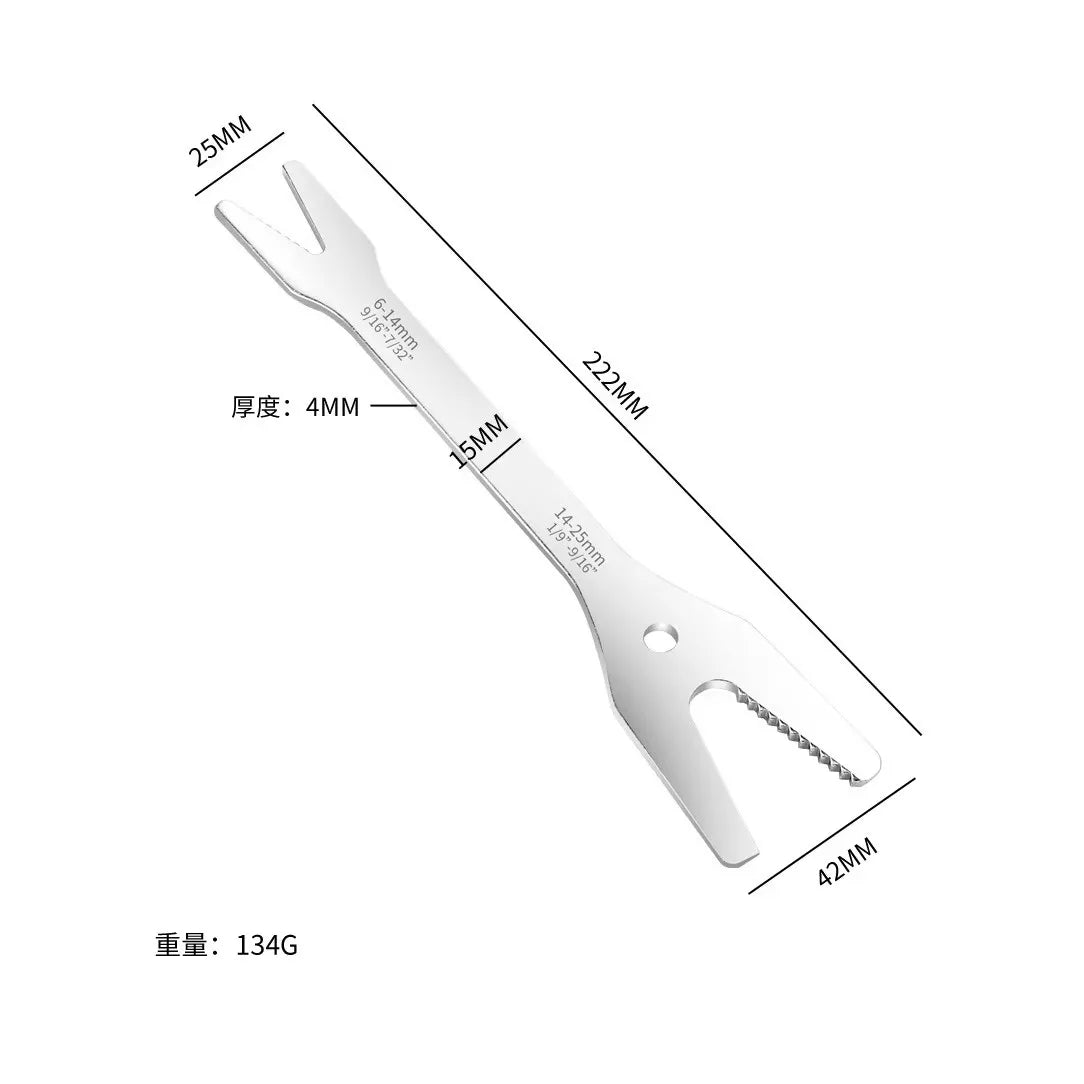 Mini Portable 10-in-1 Hexagonal Metal Bone Wrench Tool High-Quality Multi-Purpose Wrench for 6-15 mm Inner Hole Bicycle Repair