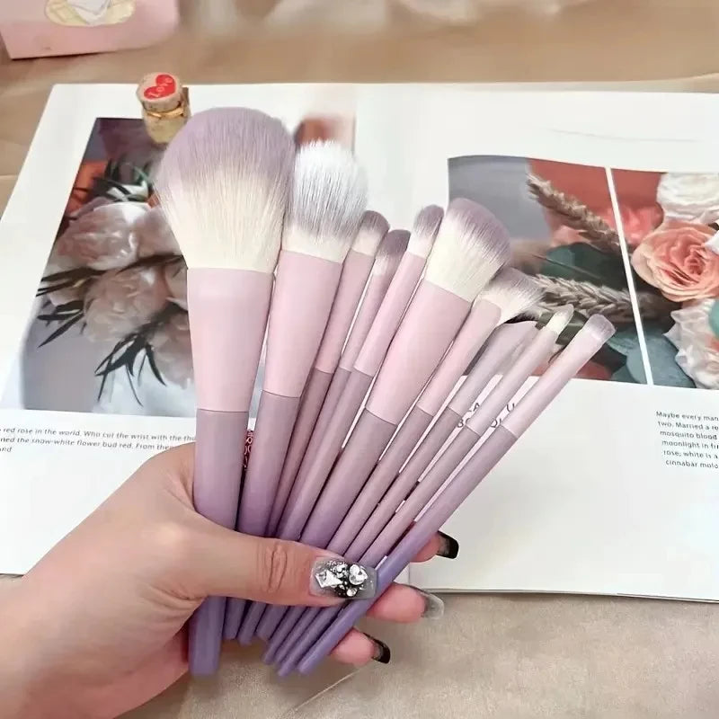 12pcs Makeup Brush Kit Soft Synthetic Hair Make Up Brushes Foundation Blush Eyeshadow Cosmetic Makeup Tools