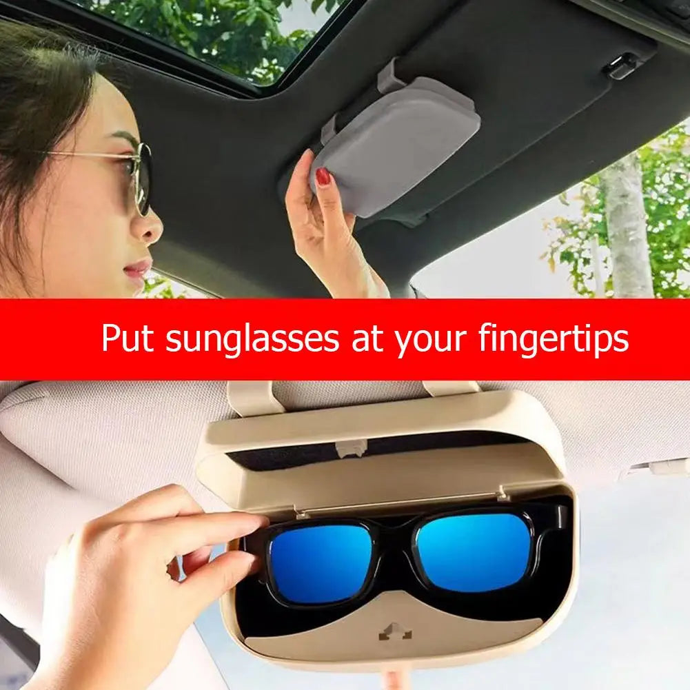 Car Glasses Box Portable Car Sunglasses Holder In The Car Driving Glasses Holder Eyeglass Case Sun Visor Car Lenses Holder