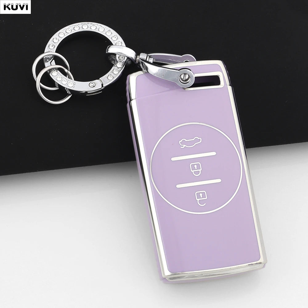 Pink TPU Car Remote Key Case Cover Fob Keychain Shell For Chery Tiggo 7 pro 8 Pro Exeed Tiggo 2 3x Arrizo 5 Pro Gx 5x EQ7 2021