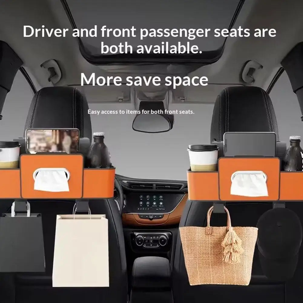 Car Chair Back Storage Box,Multifunctional Tissue Box,Car Water Cup Seat Back Storage Box,Car Interior Decoration Hook