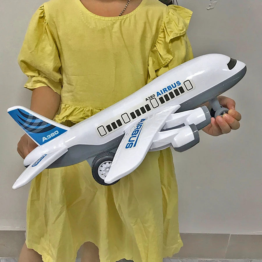 Children's airplane toy model, large inertia aircraft model, airplane self-assembly, children's birthday and holiday gifts