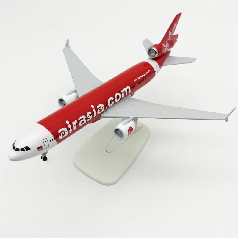 20cm Md11 Plane Model Airasia Md-11 Diecast Airplane Model Metal Scale Aircraft With Stand & Wheel Souvenir Plane Gift