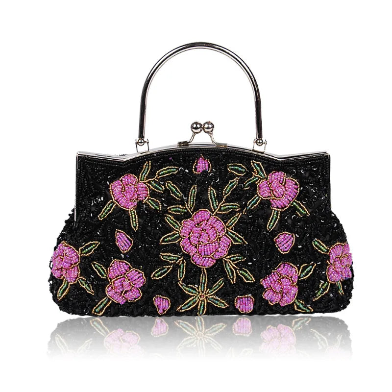 2023 New Women Retro Handbag Luxury Evening Clutch Bag Embroidered Design Ladies Wedding Evening Party Handbag Dinner Bag