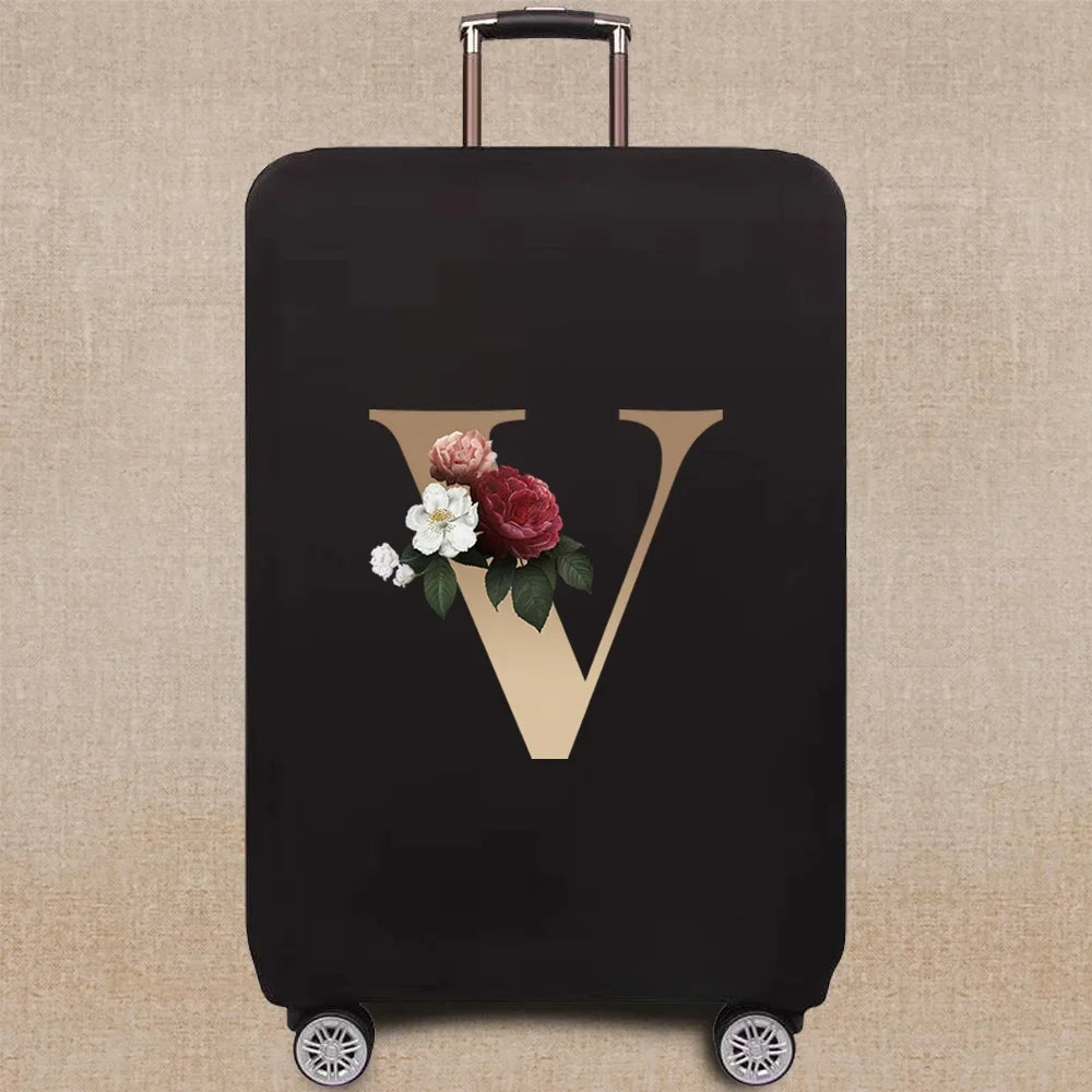 Luggage Covers 18-32 Protector Travel Luggage Suitcase Protective Cover gold letter series Stretch Dust Cover Travel Accessories