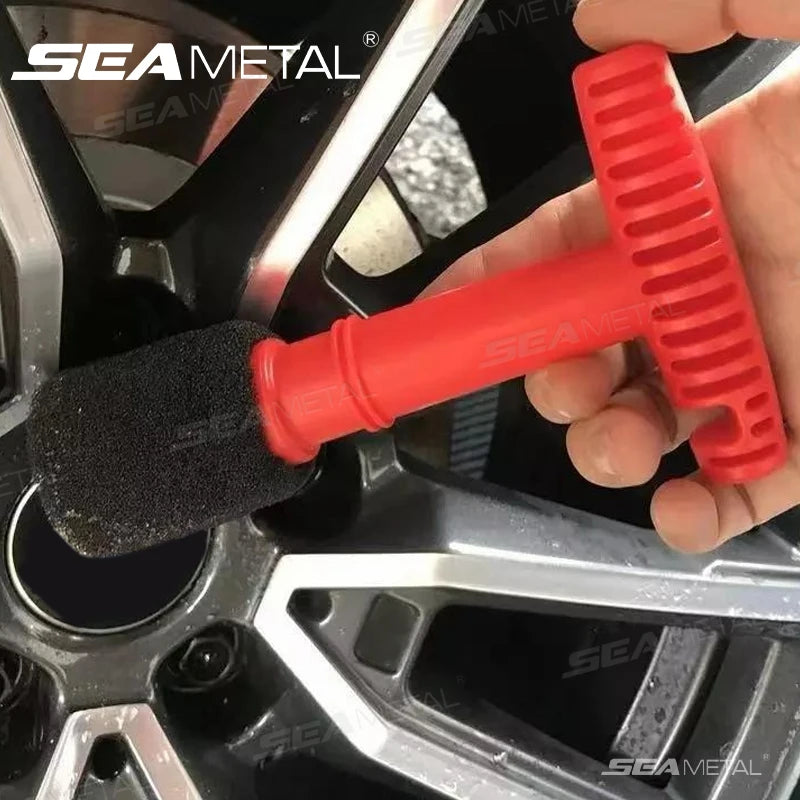 SEAMETAL Handheld Car Wheel Cleaning Brush Wheel Screw Nut Washing Tool Car-Detailing Hidden Corner Cleaning Sponge Scratch-Free