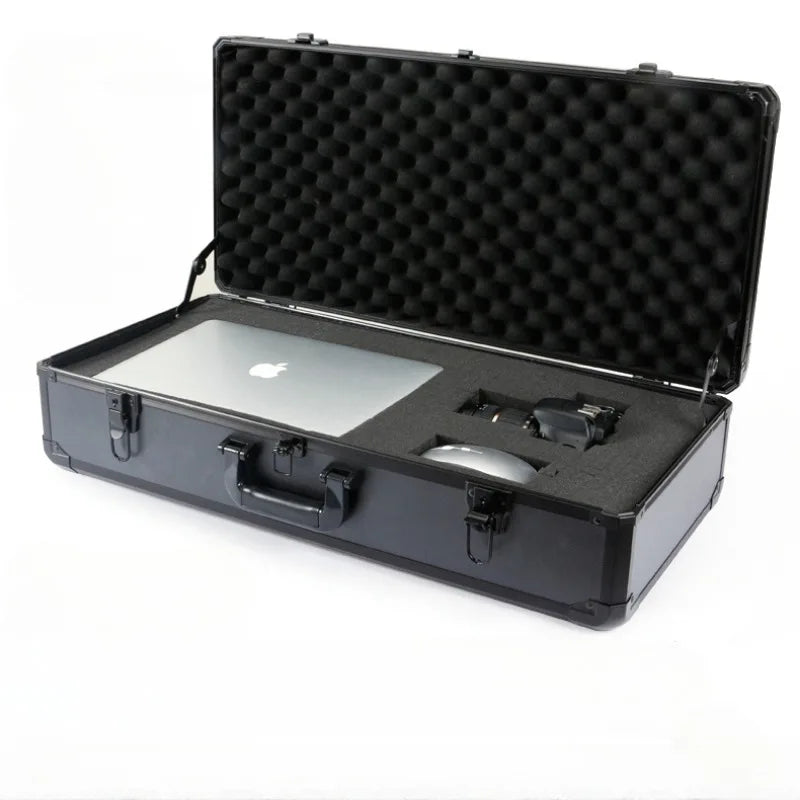 Portable Aluminum Frame Tool Case Instrument Equipment Safety Organizer Box Multifunctional Storage Box Shockproof Tool Case