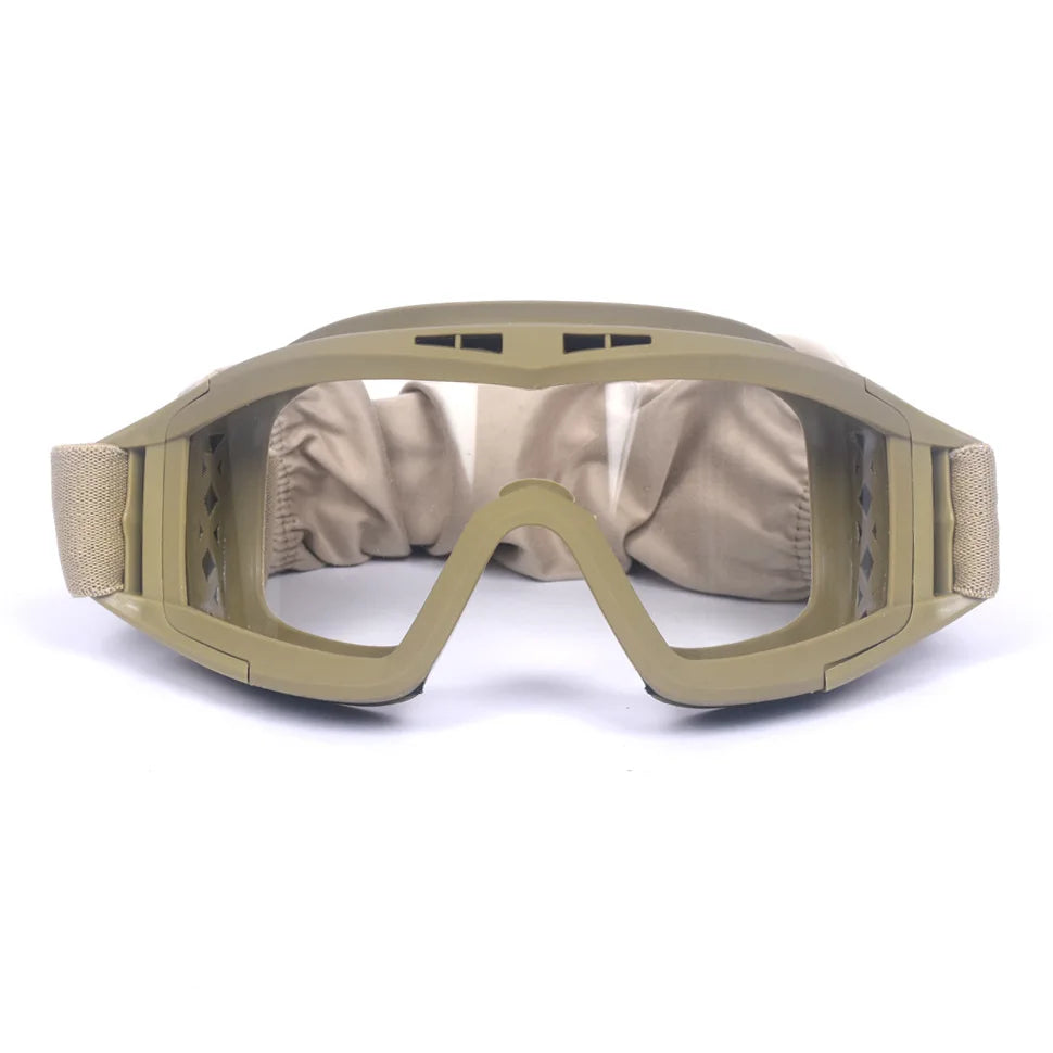 Airsoft Tactical Goggles 1/3 Lens Windproof Dustproof Shooting Motocross Motorcycle Mountaineering Glasses Safe Protection