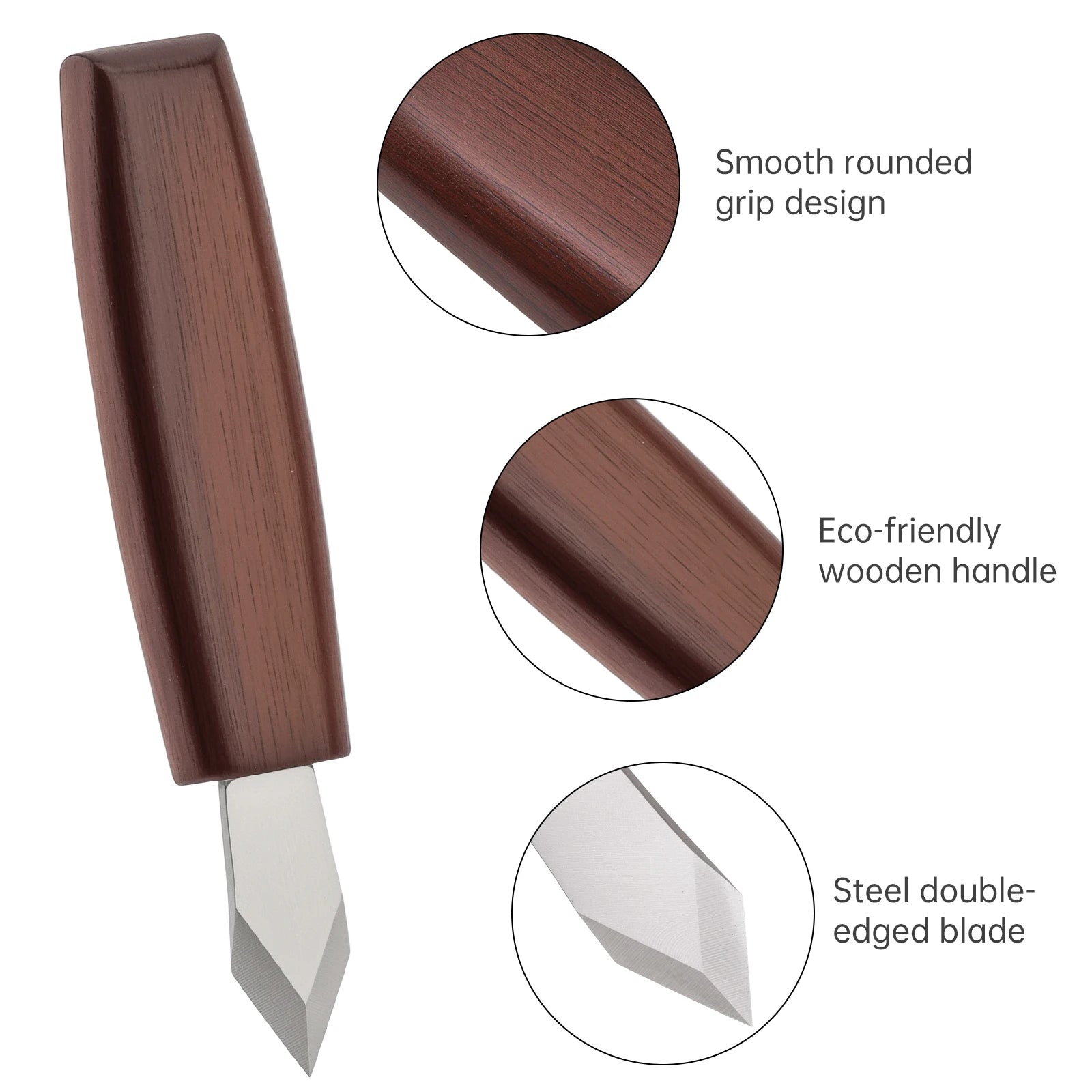 2pcs Wood Carving Chisels Set Chrome Vanadium Steel Woodworking Scribing Tool Wood Marking Whittling Carving Tool Sharpener