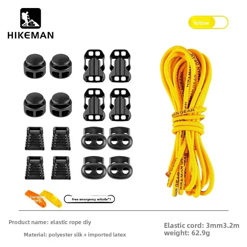 18 parts DIY Adjustable Backpack Buckle Elastic Expansion Strap for Outdoor Hiking Camping External Hanging Fastener