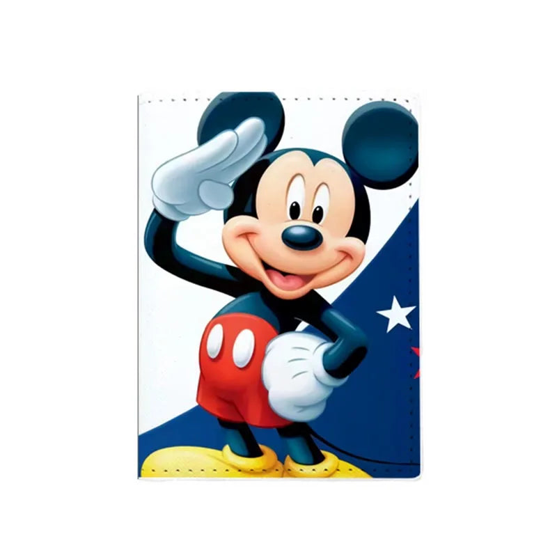 2023 Disney Mickey Minnie Mouse Travel Accessories Passport Cover Holder PU Leather Unisex ID Bank Card Holders Wedding Gifts