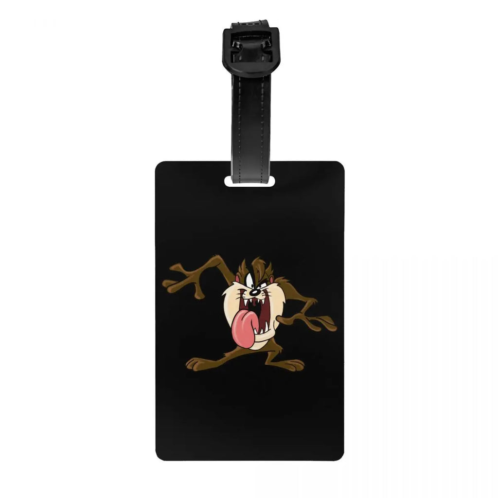 Custom Cartoon Anime Taz Tasmanians Devils Luggage Tag Travel Bag Suitcase Privacy Cover ID Label
