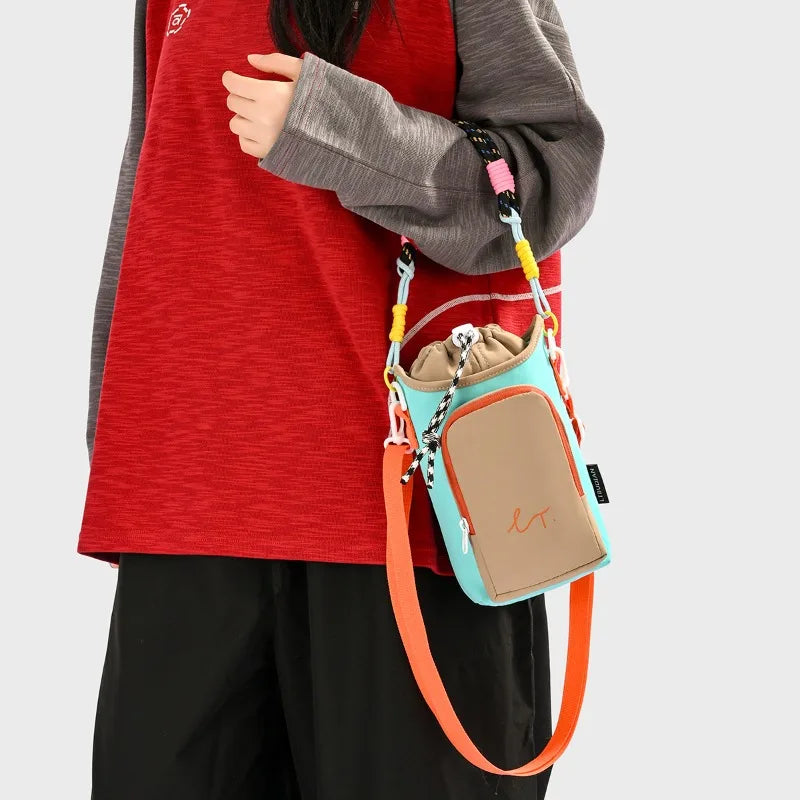 Lightweight Mini Crossbody Water Bottle Bag For Outdoor Sports Women Casual Simple Small Square Bag For Phone And Coin