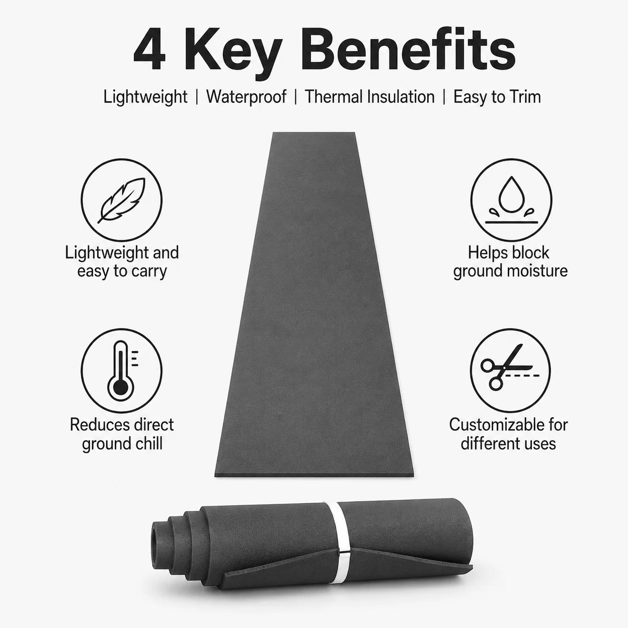 Lightweight XLPE Camping Mat Waterproof Moisture-Proof Sleeping Pad for Hiking Trekking Outdoor Picnic Portable Picnic Blanket