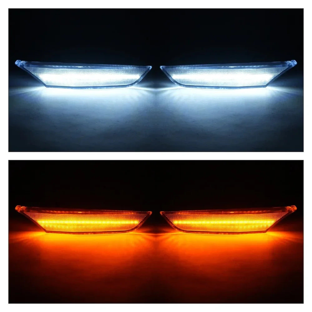 For Infiniti G35 01-06 Front Bumper Signal LED Side Marker Lights Smoke Lens