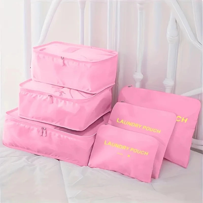 6pcs Travel Organizer Storage Bags Portable Travel Suitcases Organizer Travel Bag For Women Luggage Organizer Clothes Shoes Bag