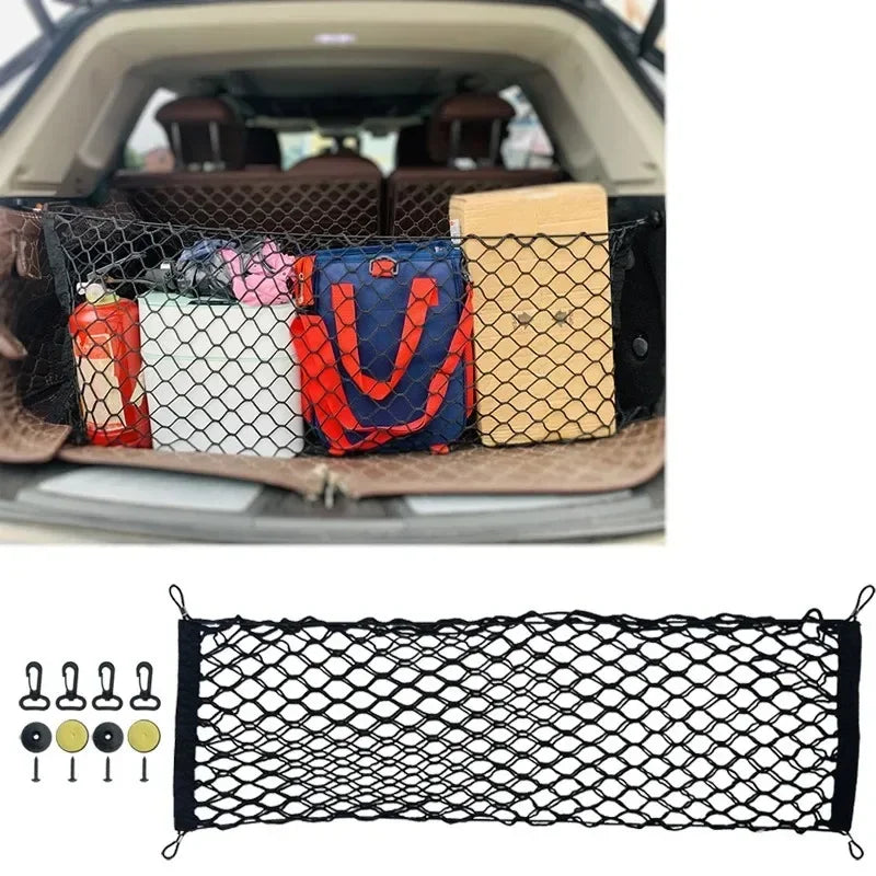 70x70 / 90x40 / 110 x 40 CM Universal Car Trunk Rear Storage Cargo Luggage Nylon Elastic Mesh Holder Stretchable Travel Pocket