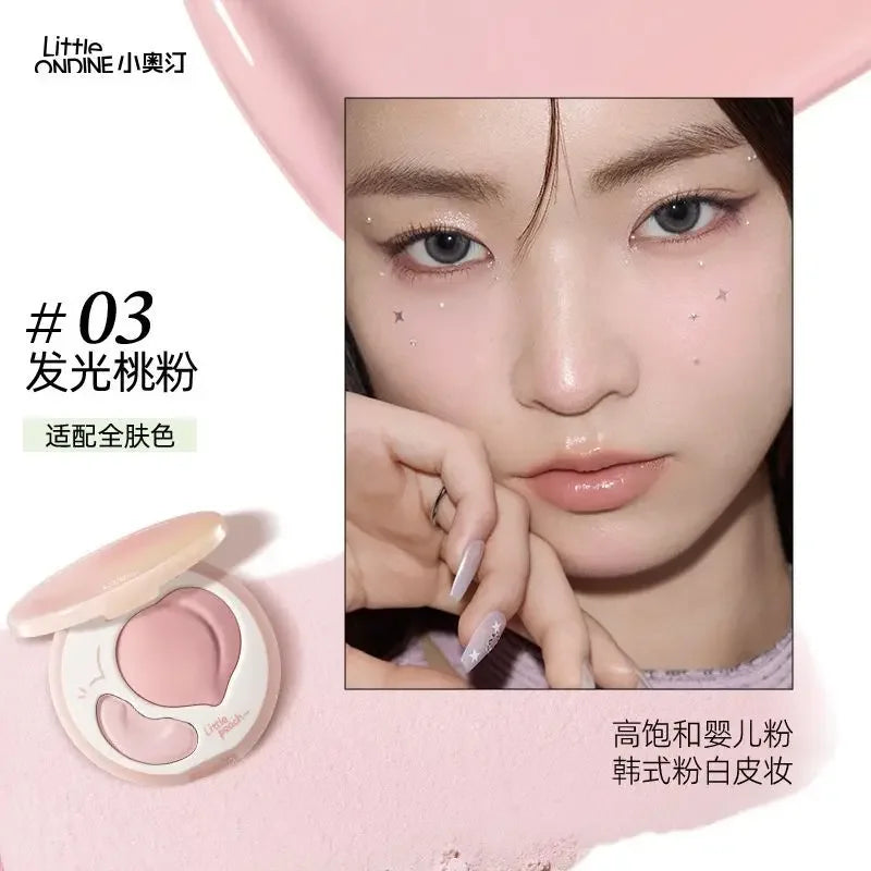 Little Ondine Cosmetics Double Effec Combination High Gloss Powder Blusher Plate Facial Repair Multi-purpose Brighten Makeup