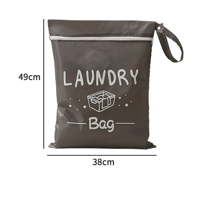 1pcs Waterproof Travel Laundry Bag Wet Dry Organizer Pouch with Zipper Hanging Strap Portable Storage Bag